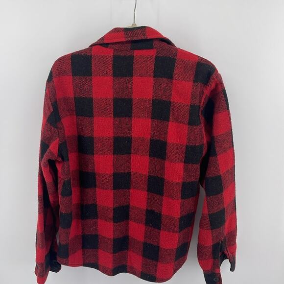 Vintage Rugged Wear wool linen blend buffalo plaid heavy weight jacket shacket M - Picture 6 of 6
